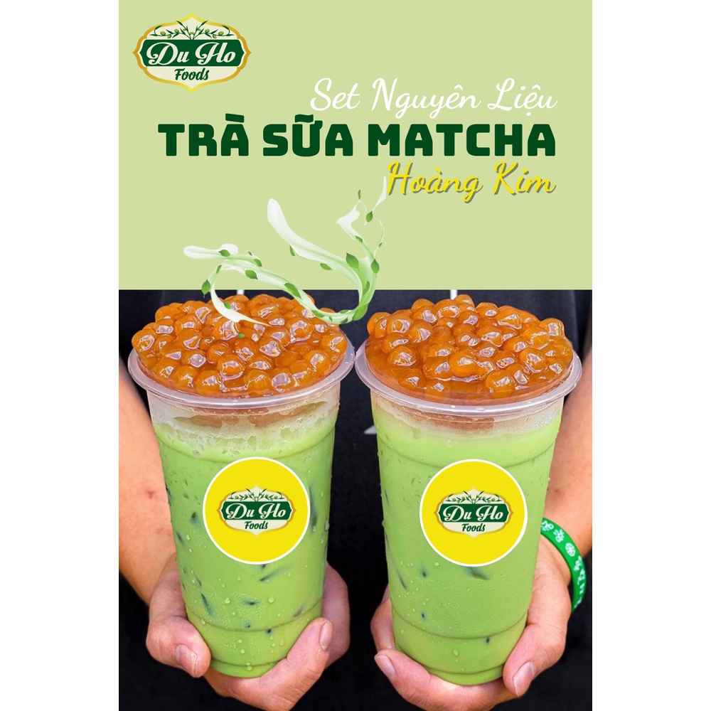 Vị Mới DuHo - Sét Trà Sữa Matcha Hoàng Kim 3 trong 1 nấu 1.5 lít ( Pha nước nóng uống liền)