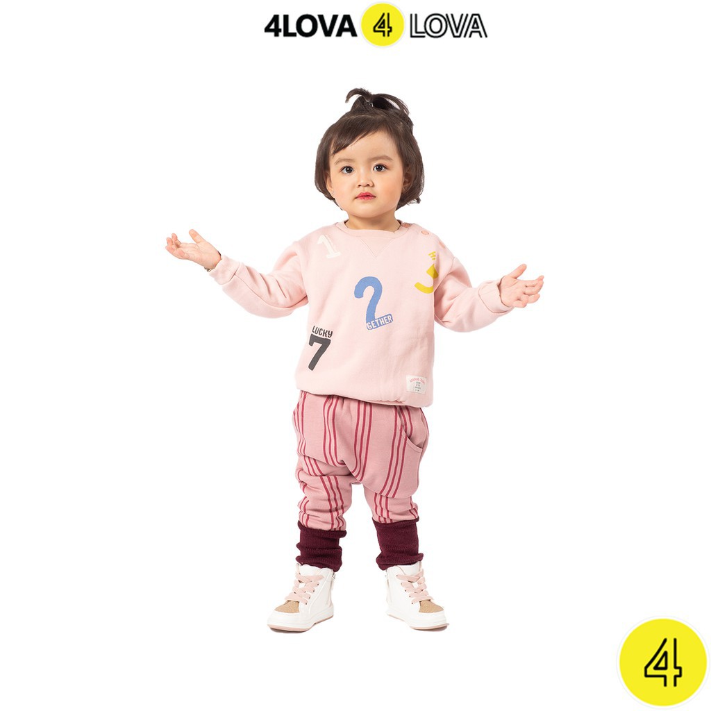 Bộ quần áo nỉ thu đông bé trai bé gái 4LOVA từ 6 tháng đến 3 tuổi BTBG-BSS