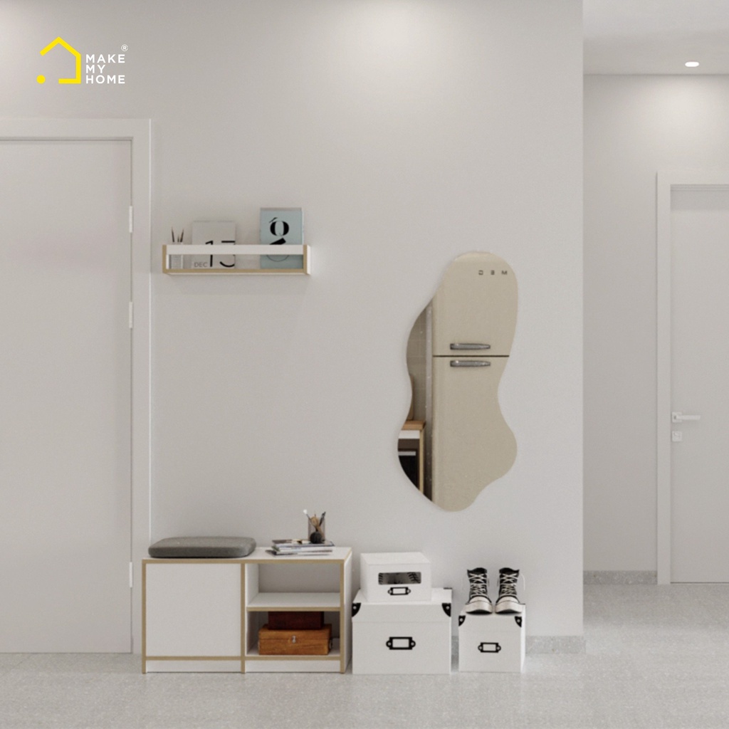 Kệ Treo Tường, Kệ Gỗ Treo Trang Trí Màu Trắng Đa Năng Make My Home EZ 1