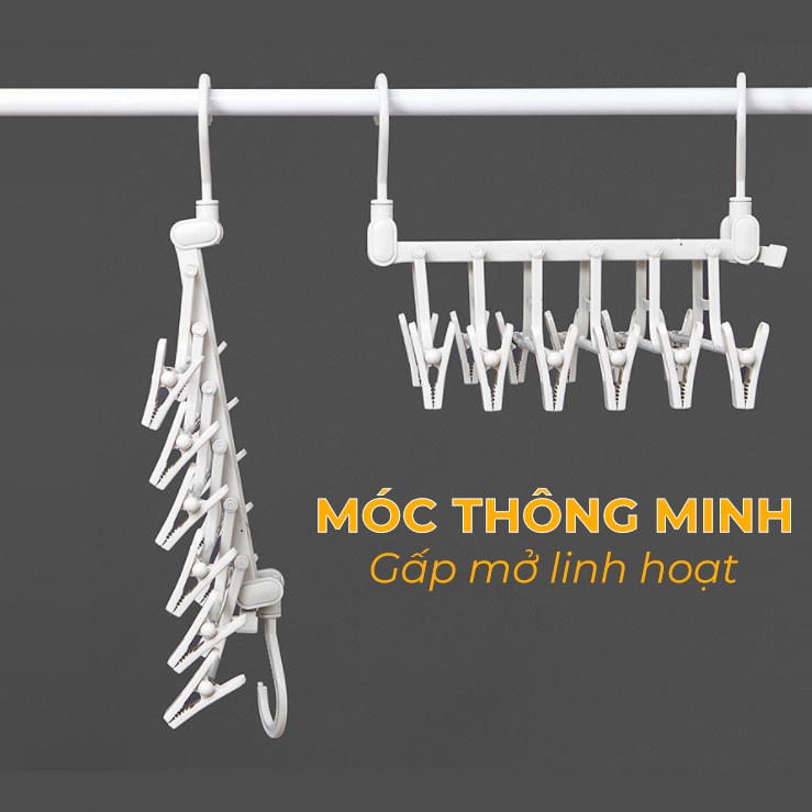 Móc treo đồ phơi quần áo thông minh cho người lớn trẻ em nhiều tầng dáng hàn quốc linh hoạt