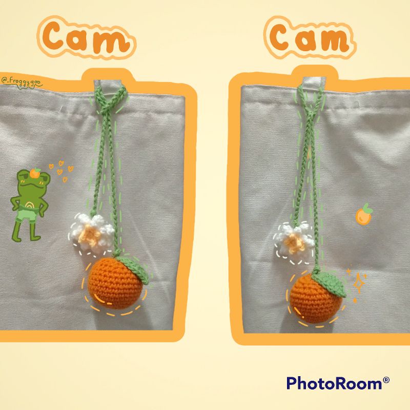 Móc khoá dây cam treo túi tote handmade bằng len ( ORDER tùy thuộc vào số lượng )