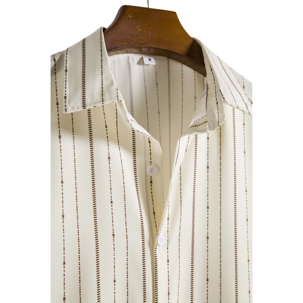 Áo Sơ Mi Polo Tay Ngắn Họa Tiết Sọc Thời Trang Mùa Hè Dành Cho Nam 2022