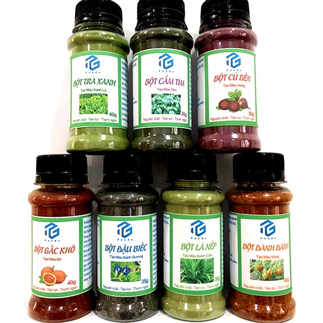 Tgfoods Bột Gấc, Dành Dành, Lá Cẩm Tím, Lá Nếp, Hoa Đậu Biếc, Trà Xanh..