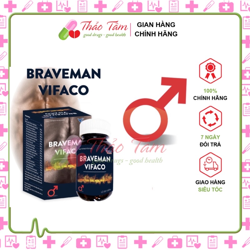 Viên uống tăng cường sinh lý phái mạnh BRAVEMAN VIFACO H30V