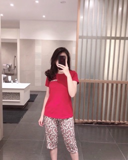 Bộ áo phông quần lanh lửng cho nữ