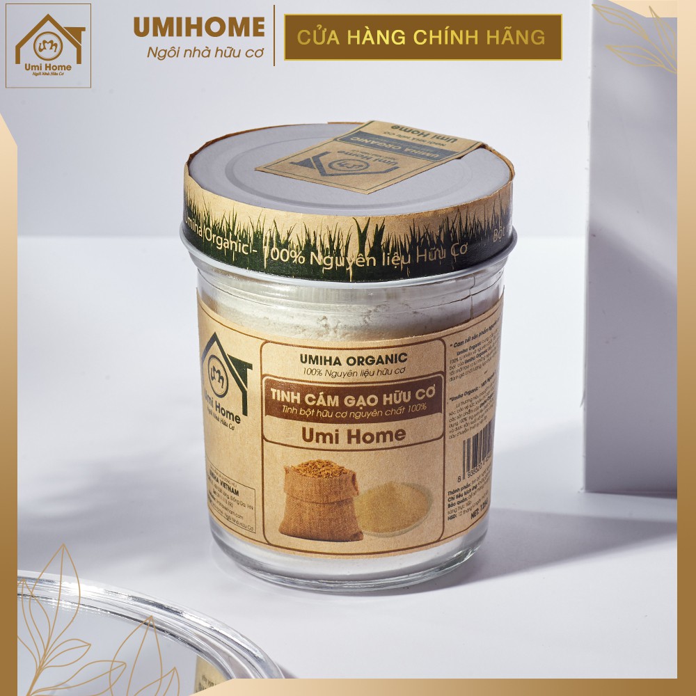 [Nhập FMCGMALL -8% đơn 250K] Bột Cám Gạo đắp mặt hữu cơ UMIHOME nguyên chất | Rice Bran Flour 135G