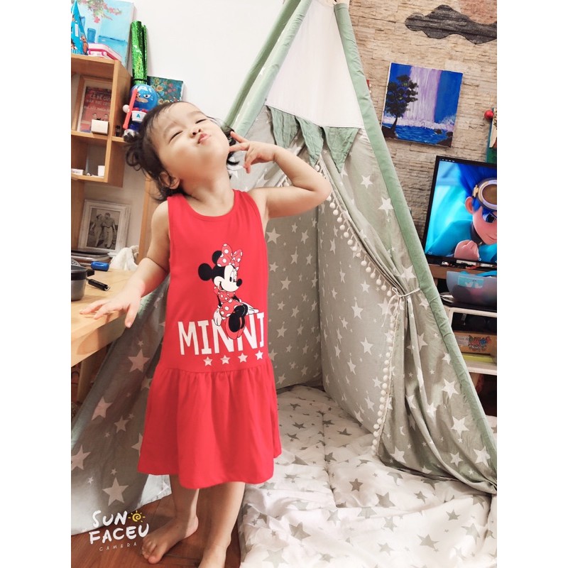 Váy HM cotton hoạ tiết Mickey, Pony, Elsa cho bé gái cực xinh