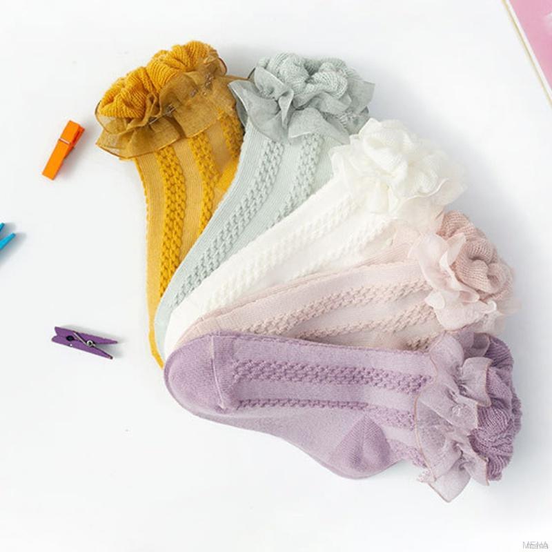 Vớ cotton phối ren phong cách công chúa xinh xắn thời trang cho bé gái