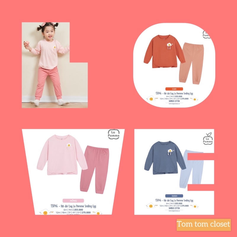La Pomme bộ dài tay la pomme smiling egg AW2022