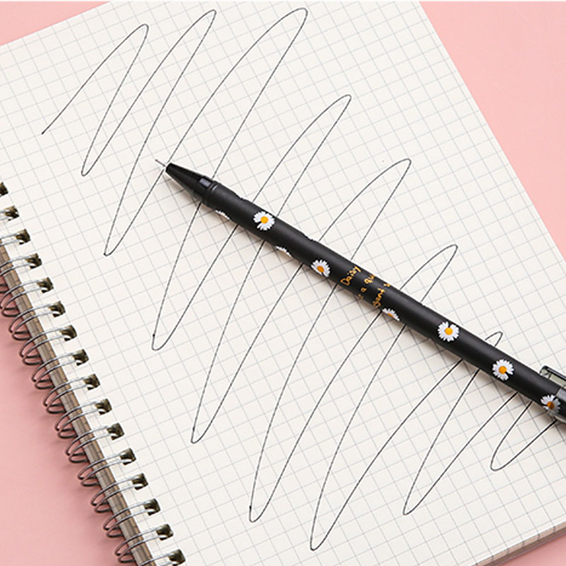 Bút gel mực đen họa tiết hoa cúc nhỏ thích hợp cho chữ ký ZUIXUA với ngòi 0.35mm C3442