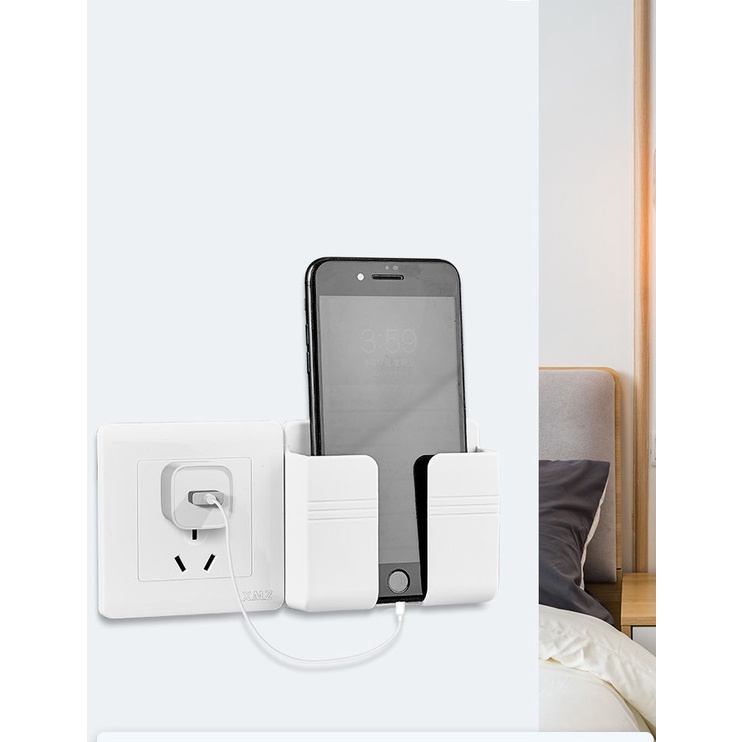 Giá đỡ điện thoại cắm sạc, khay để ĐT, remote TV - Máy lạnh,khay đa năng dán tường không cần khoan