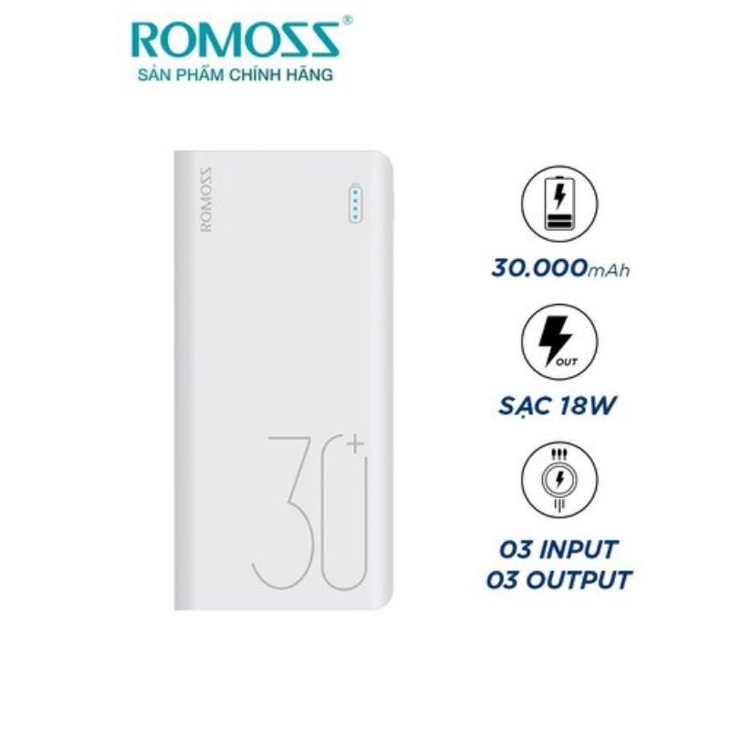 Pin Dự Phòng Romoss Sense 8+ 30.000mAh