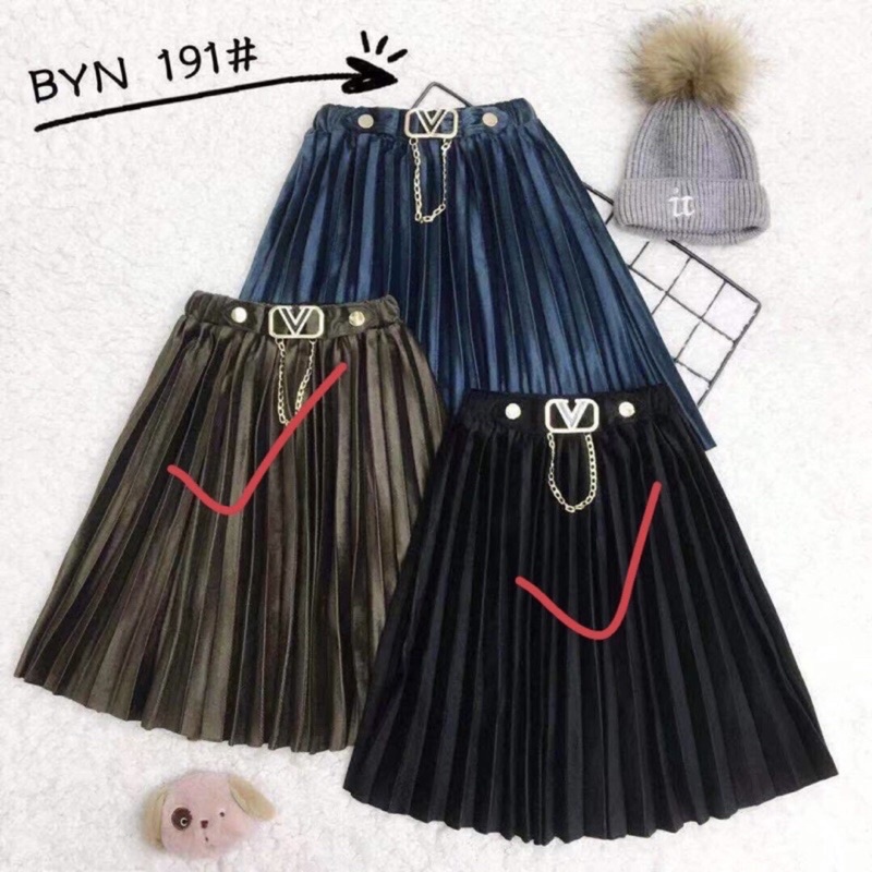 30KG CHÂN VÁY NHUNG XẾP LY CHO BÉ GÁI CỰC SANG CHẢNH