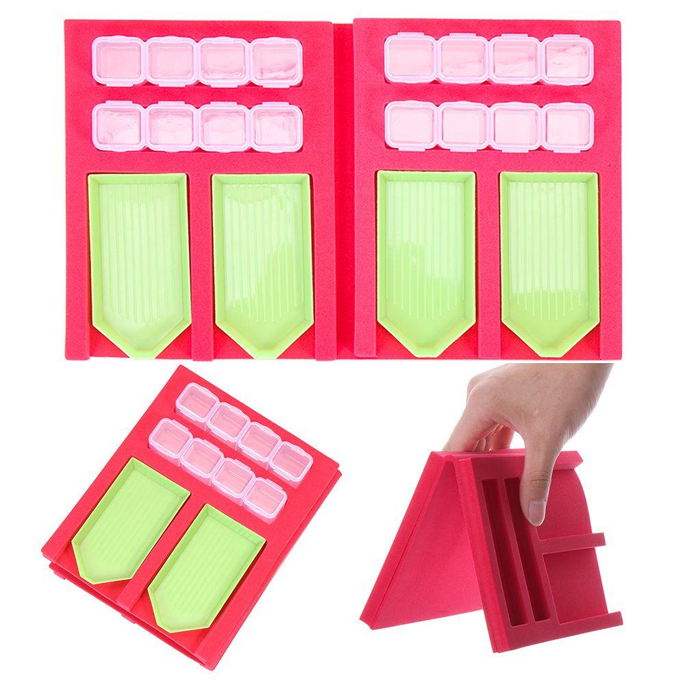 CHOOKEY Khay Giá Đỡ Tranh Đính Đá Thủ Công Nhiều Ngăn Sắp Xếp Gọn Gàng