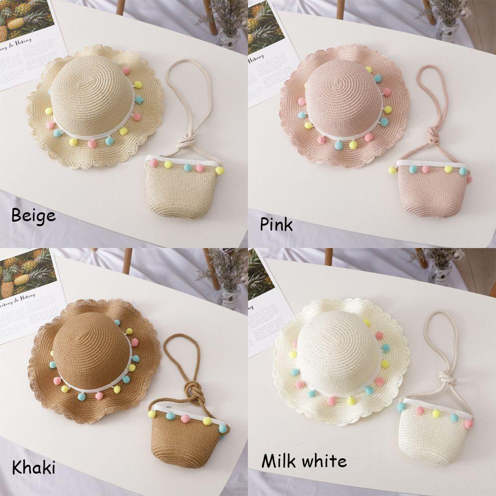 Nón Rơm Đan Chống Nắng Mùa Hè Di Động Cho Bé