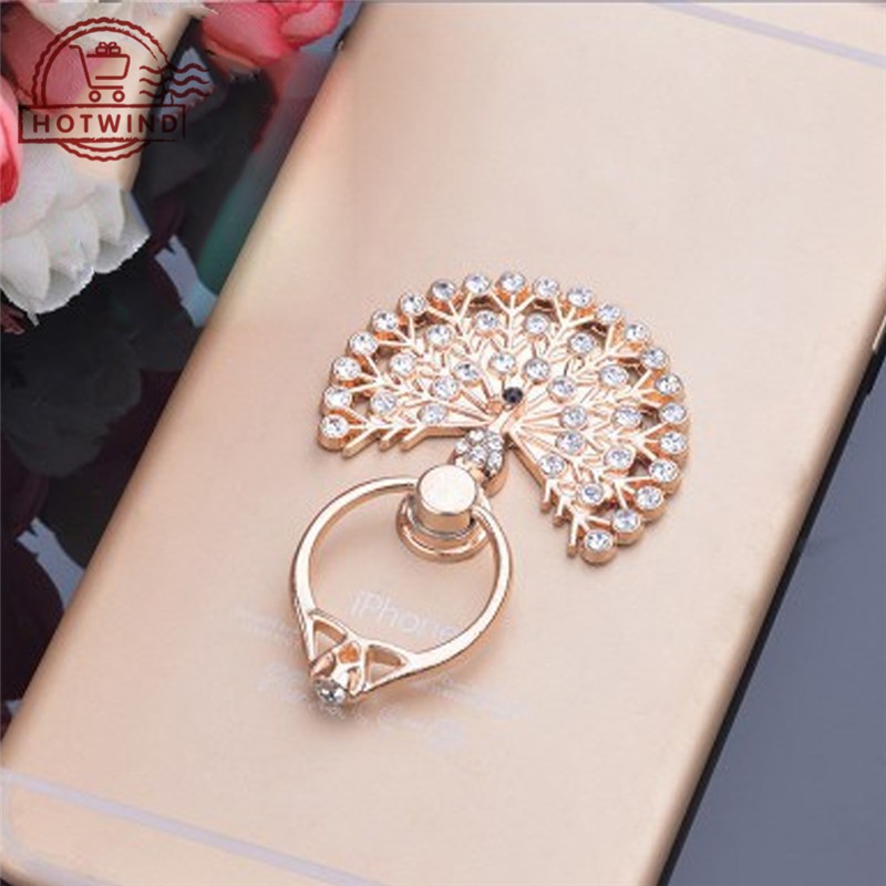 Vòng đỡ điện thoại bằng kim loại đính hạt sang trọng