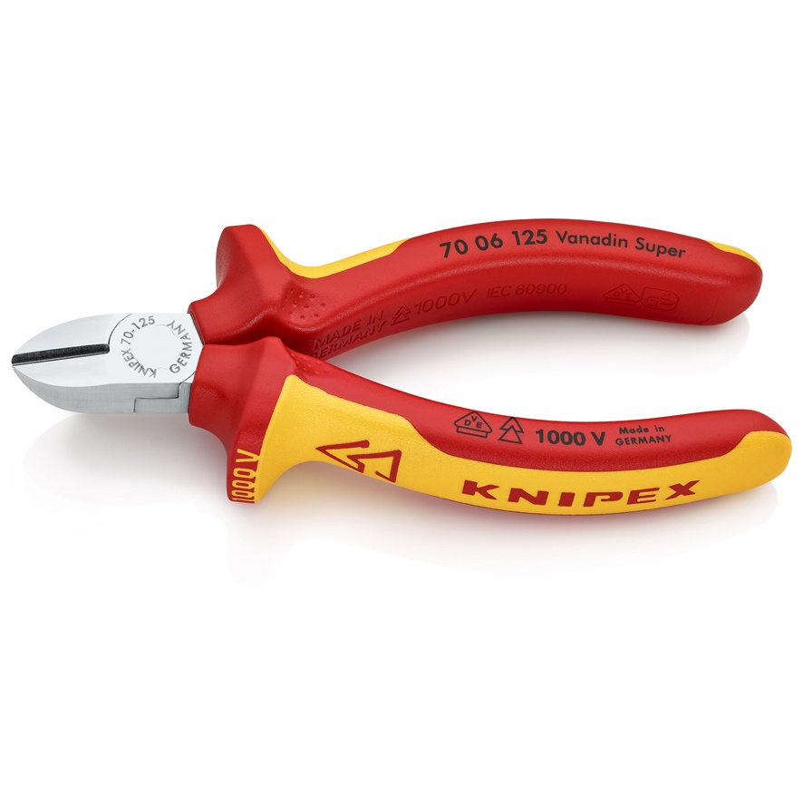 Kìm Cắt Mũi Thon Mini Chiều Dài 125mm Knipex 70 02 125/ 70 05 125/ 70 06 125 Lưỡi Cắt Tôi Cứng 62HRC Cắt Dây Điện & Thép