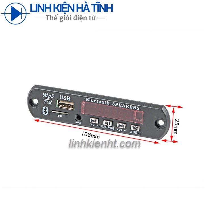 Mạch giải mã Bluetooth 12V MP3 trên ô tô Đài FM bộ giải mã âm thanh Bluetooth 5.0 có thể được thay đổi thành 5V