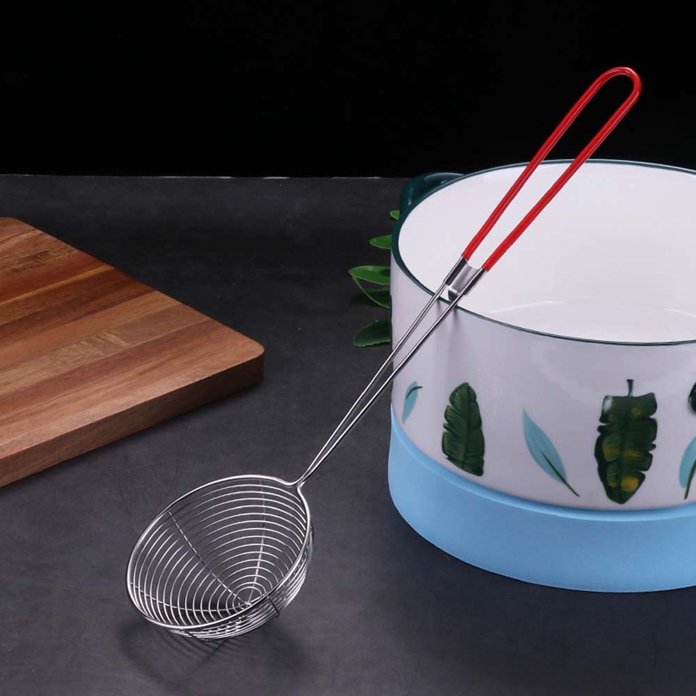 Muỗng Lọc Dầu Bằng Thép Không Gỉ Có Tay Cầm Dài Nhiều Màu Tiện Dụng Cho Nhà Bếp