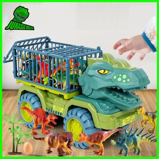 Quá khổ khủng long, kỹ thuật xe ô tô đồ chơi trẻ em phù hợp với bé trai Câu Đố Tyrannosaurus Rex máy xúc xe ô tô cần cẩu
