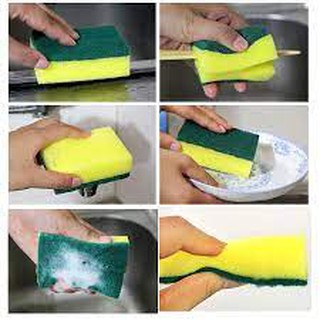 Combo 12 Mút Rửa Bát Chén Bọt Biển 2 Mặt Đa Năng Nhà Bếp