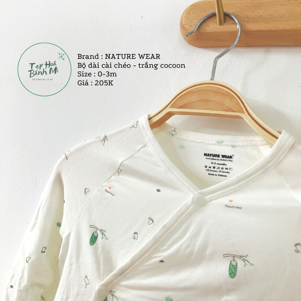 Bộ dài sơ sinh cài chéo NatureWear - 4 màu
