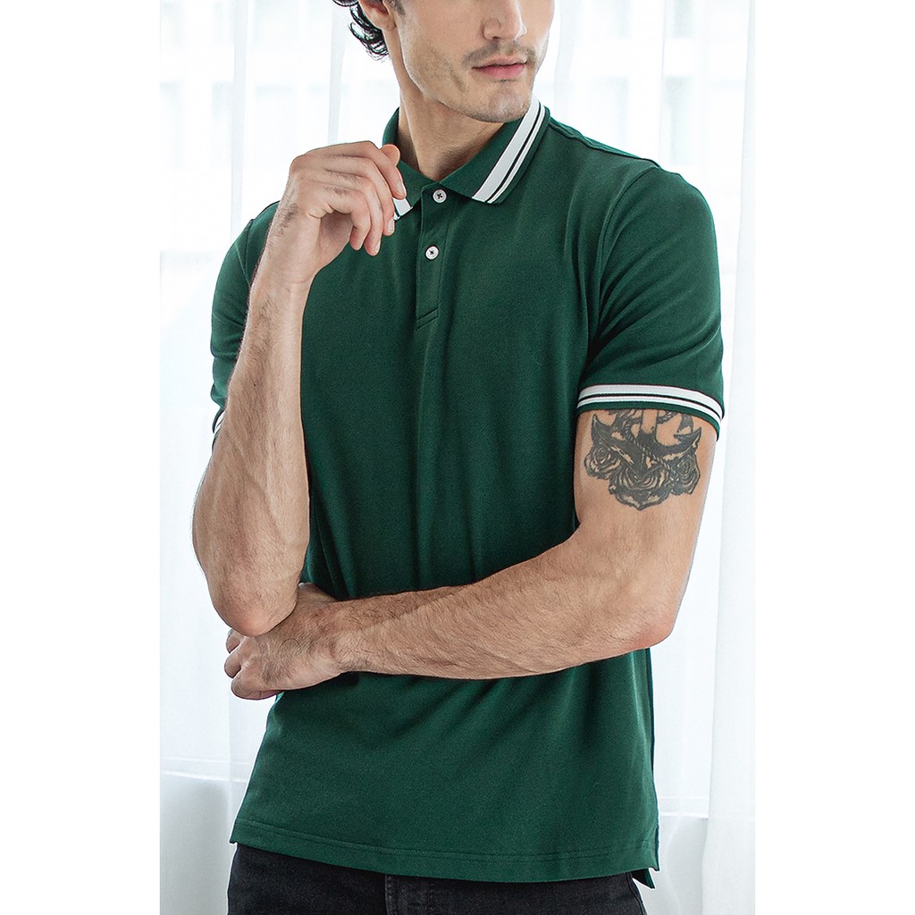 Áo polo nam HUSSIO phối viền trẻ trung | BigBuy360 - bigbuy360.vn