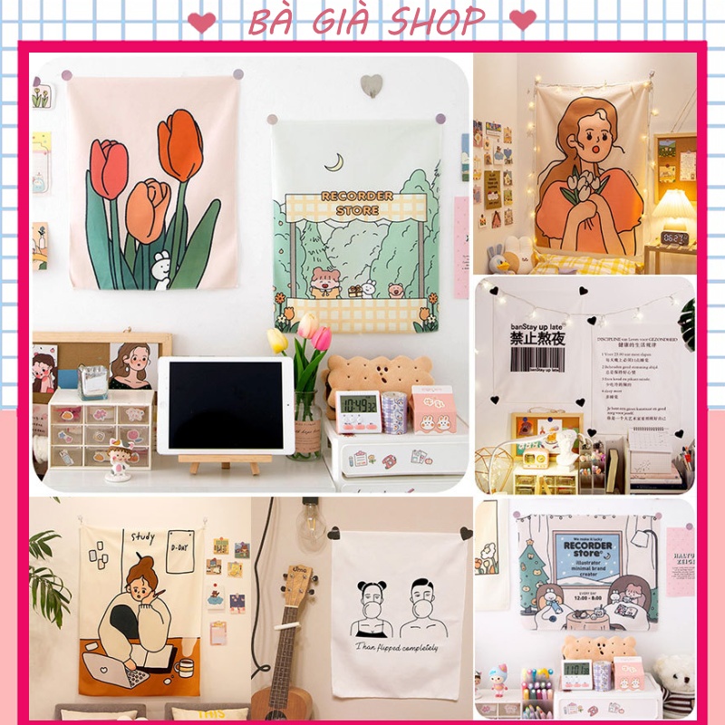 Tranh vải treo tường trang trí hình cô gái