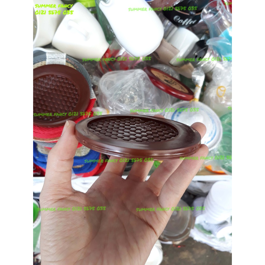 Lót ly tròn su miếng kê cốc nhựa - plastic Coaster