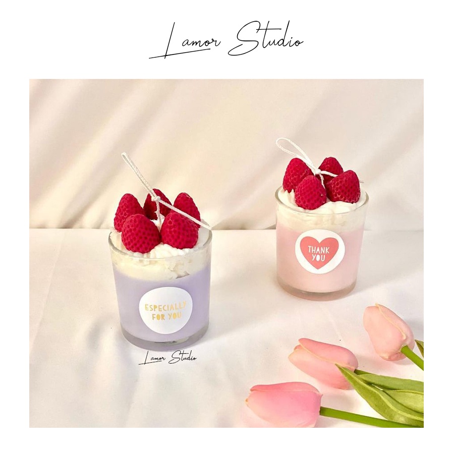 Combo nguyên liệu làm nến Strawberry nhiều màu sắc - LAMOR STUDIO