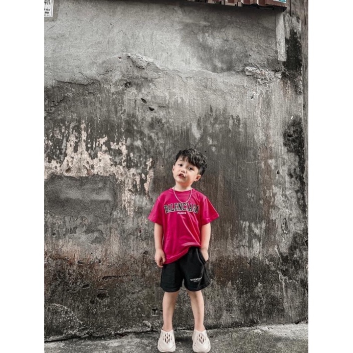 Áo thun tay lỡ Balen Green gobal cho bé , áo thun unisex trẻ em , TP KIDs MSP 1245