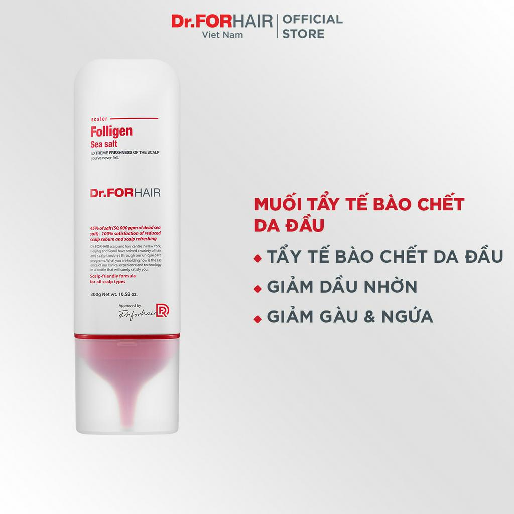 Tẩy tế bào chết da đầu, làm sạch dầu nhờn, giữ độ ẩm tóc, hạn chế chẻ ngọn Dr.FORHAIR Sea Salt Scaler 300g