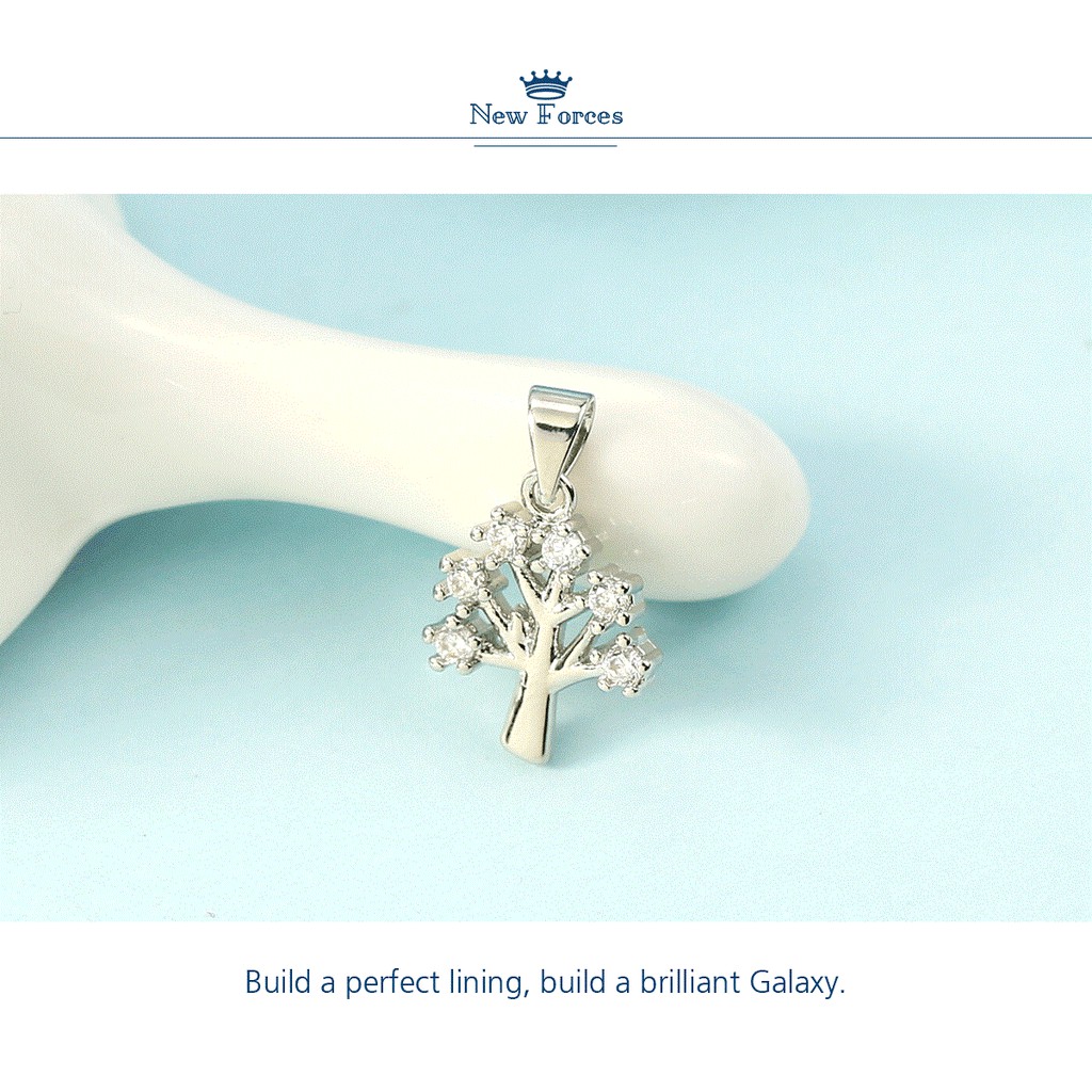 [ Tặng Hộp Quà Cao Cấp]Dây Chuyền Bạc 925 Cây May Mắn Đính Đá KC