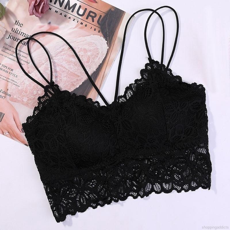 [Mã FASHIONT4WA2 giảm 10K đơn 50K] Áo bralette quây hai dây chất ren có mút nhẹ cho nữ | BigBuy360 - bigbuy360.vn