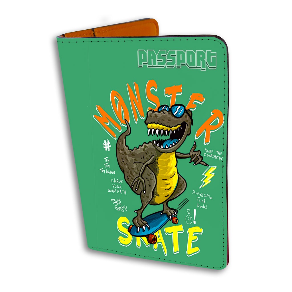 Bao Da Hộ Chiếu - Ví Đựng Passport Du Lịch  Monter Skate - For Kids - Dinosaur - PPT194 STORMBREAKER