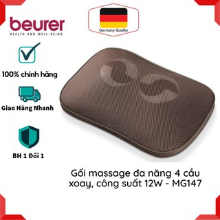 GỐI MASSAGE ĐA NĂNG BEURER MG147 – Gối massage 4 cầu xoay, công suất 12W, massage được cổ, vai, lưng
