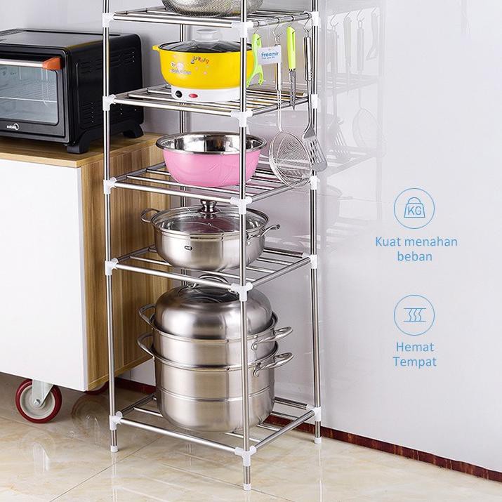 Kệ Để Giày 4-5 Tầng Bằng Thép Không Gỉ Tiện Dụng Cho Nhà Bếp | BigBuy360 - bigbuy360.vn