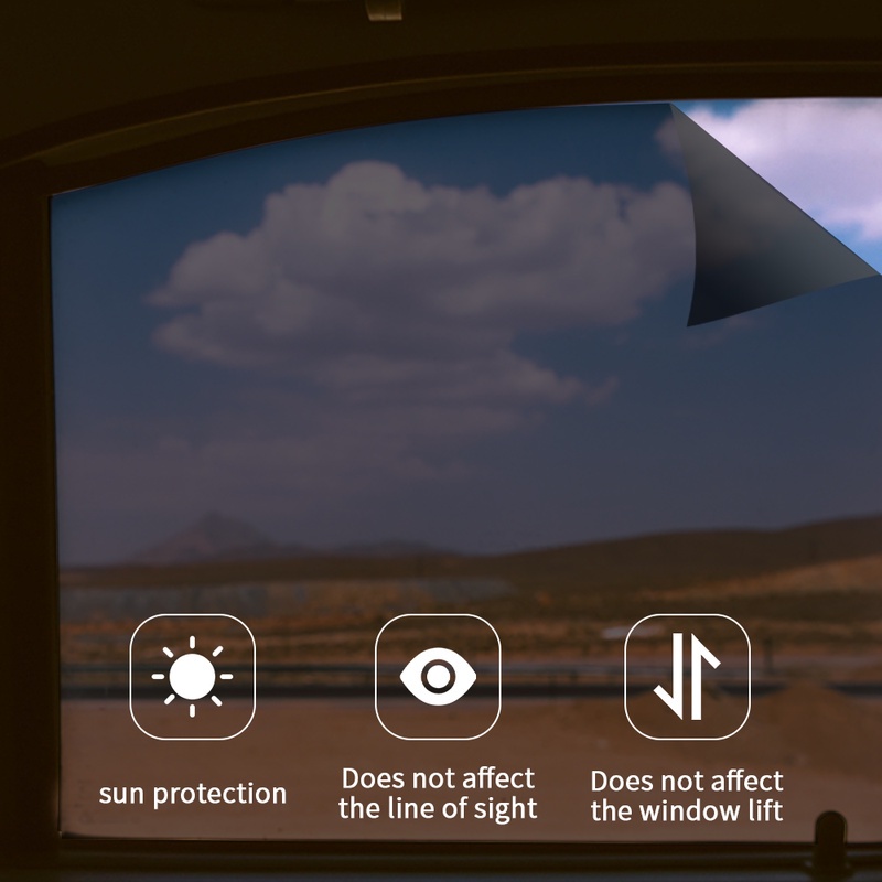 2 Miếng Dán Cửa Kính Bằng PVC Màu Đen Chống Nắng Chống Tia UV Chống Nước Chịu Nhiệt Cao