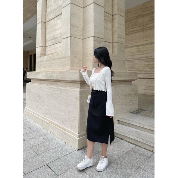 Chân váy jeans dáng dài xẻ tà JIMMY SKIRT