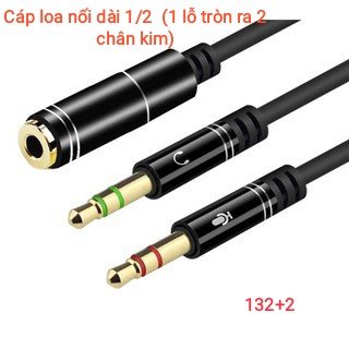Cáp loa nối dài 1/2 (1 lỗ ra 2 kim)