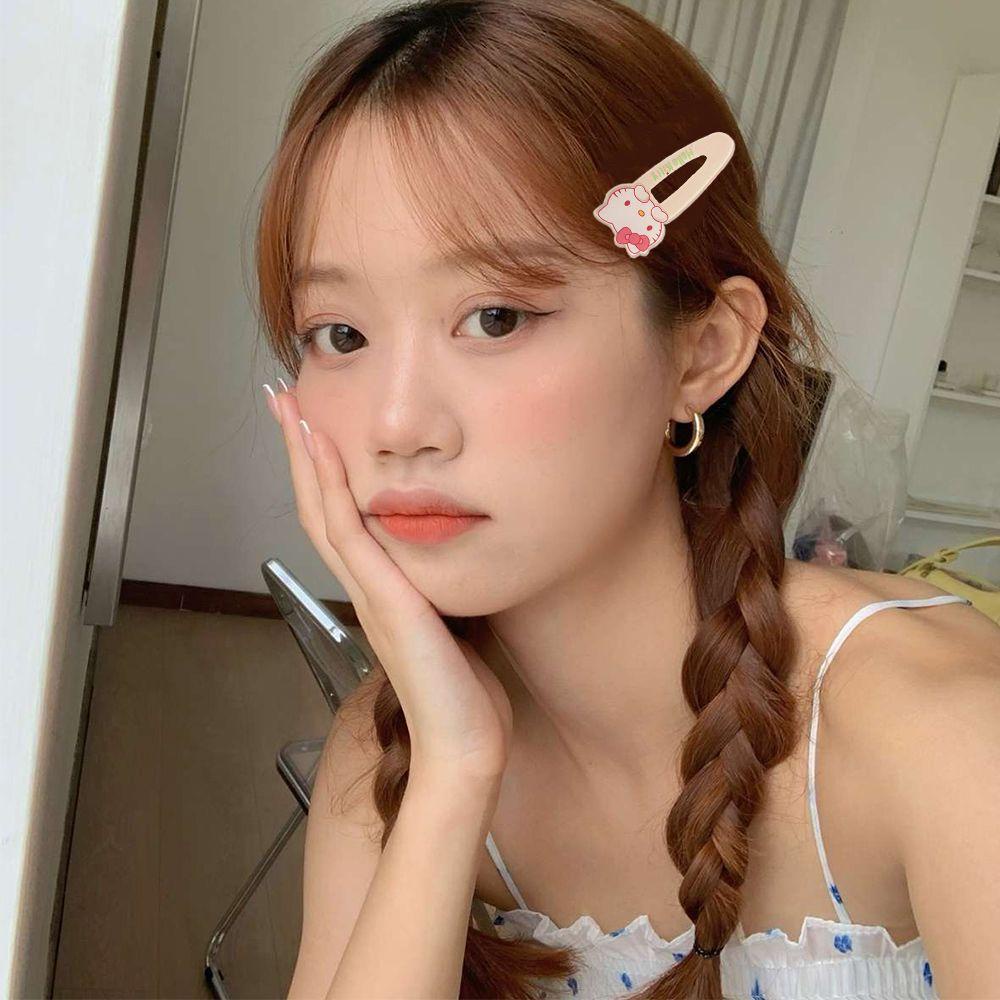 Kẹp Tóc Hoạt Hình Kuromi Melody Bằng Acrylic Phong Cách Hàn Quốc Cổ Điển Cho Bé