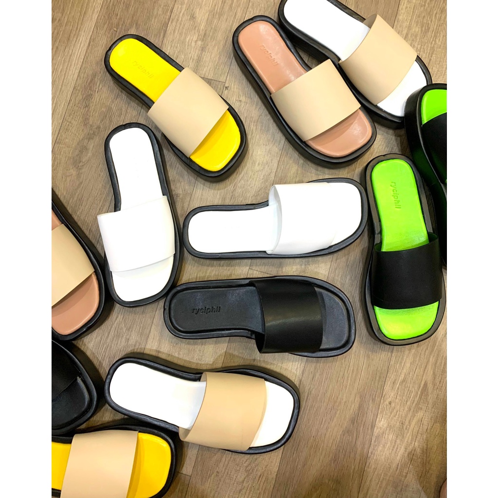 DÉP QUAI NGANG NỮ BÁNH MÌ CAO 3CM PHỐI NHIỀU MÀU HOT TREND TRINH LÊ SHOP TL13
