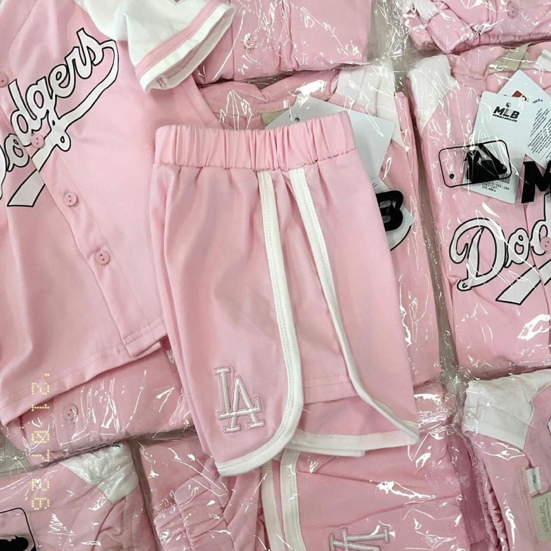 Set mlb hồng bé gái