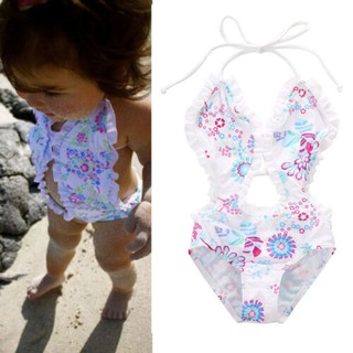 Đồ bơi bikini 2 mảnh in hoa cho bé gái