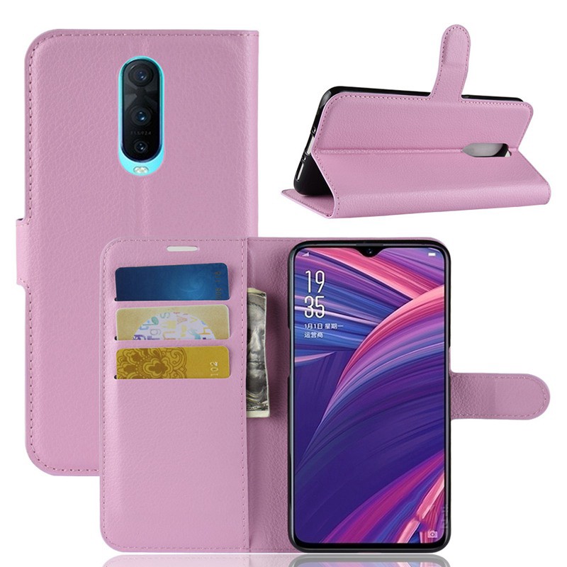 Bao da điện thoại có đế đỡ gấp và ngăn để thẻ cho Oppo R17 Pro / R17 | BigBuy360 - bigbuy360.vn