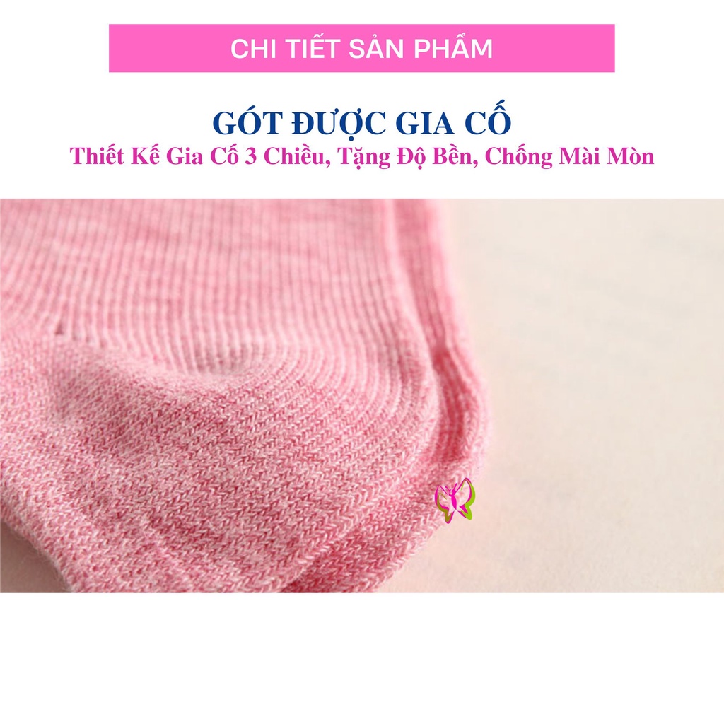 Tất vớ nữ ngắn mang giày thể thao 100% cotton co dãn thoải mái (MS 13008) Anna Shop