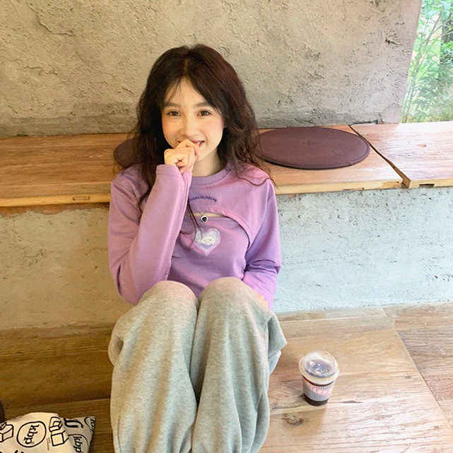 SUXI Áo thun dài tay thiết kế mới thời trang mùa thu theo phong cách hàn quốc dành cho nữ