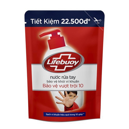 Nước rửa tay Lifebuoy Bảo vệ vượt trội (Đỏ) Túi 450g