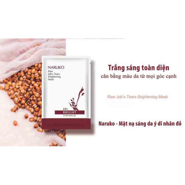 Miếng Lẻ Mặt Nạ Naruko Ý Dĩ Thu Nhỏ Lỗ Chân Lông và Làm Sáng Da Raw Job's Tears Pore Minimizing&Brightening Mask Bản Đài