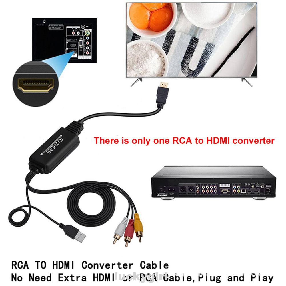 Camera Cable Portable HD 1080P USB For PC Laptop AV CVBS Composite Support PAL NTSC RCA To HDMI Converter